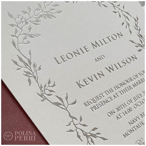 Silver Foil Wedding Invitations - Polina Perri New York