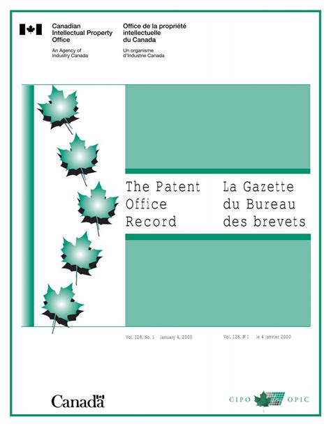 La Gazette du Bureau des brevets The Patent Office Record