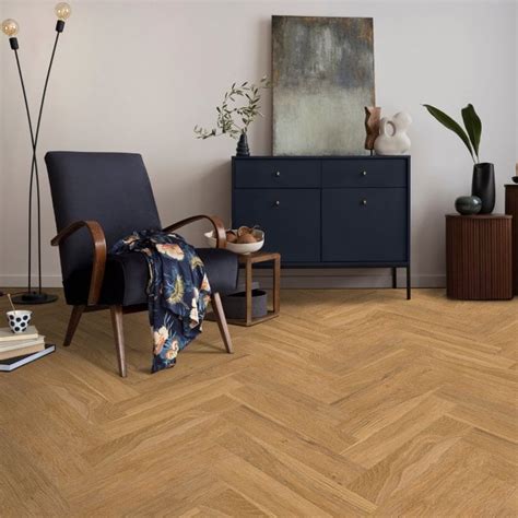 White Oak Smoked Herringbone Parquet 14mm Engineered Real Wood Leader Floors