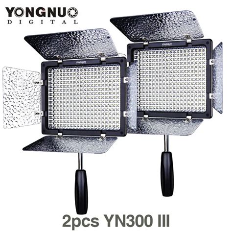 2x lotes yongnuo yn300 iii 5500k 300 led luz na câmera de iluminação de