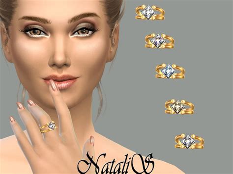 NataliS Gentle Crystal Ring FA FE Crystal Stud Earrings Sims 4 Sims