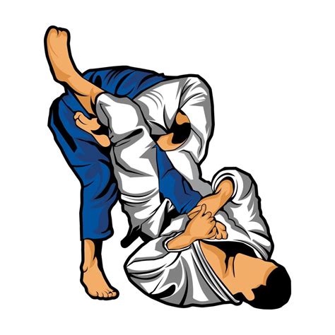 Jiu Jitsu Fighting Vector On White Background Vector Art At