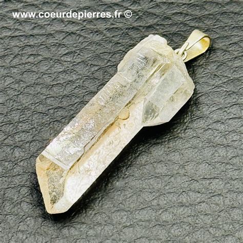 Pendentif en cristal de roche prisme réf cr14 Cœur de Pierres