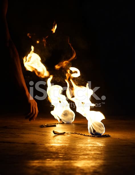 Burning Fire Poi Stock Photo | Royalty-Free | FreeImages