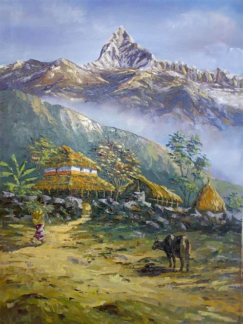 Pokhara Landscape Oil Painting By Kamal Gurung © Art By Ka Flickr