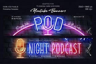 Neon Podcast Youtube Templates Graphic By Sko Creative Fabrica