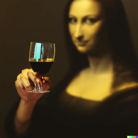 Vladimir DALLE 2 Mona Lisa Is Drinking Wine With Da Vinci