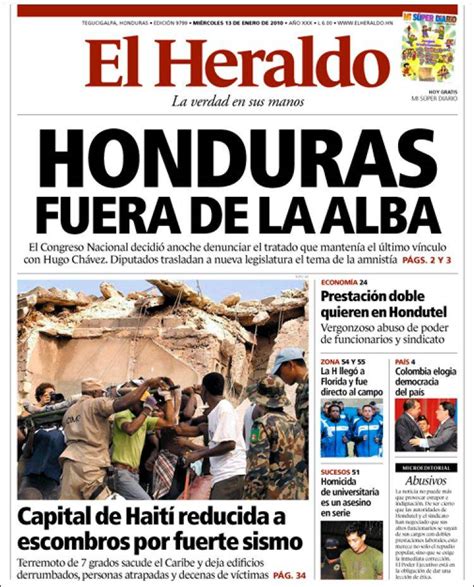 Periódico El Heraldo Honduras Periódicos De Honduras Edición De