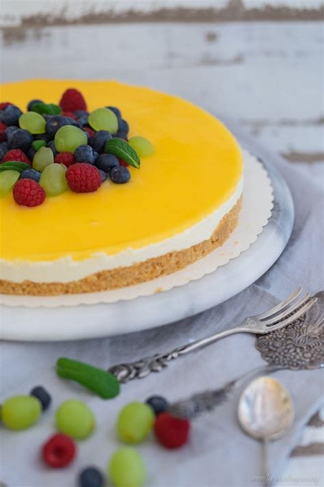 Lemon Curd Cheesecake Mit Keksboden Käsekuchen Ohne Backen Keksboden