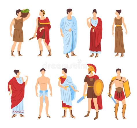 Cartoon Color Characters Ancient Rome People Set Concept. Vector Stock ...