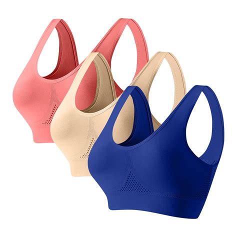 Alkepwun No Underwire Bras for Women 3PC Lightweight One-Piece Nude