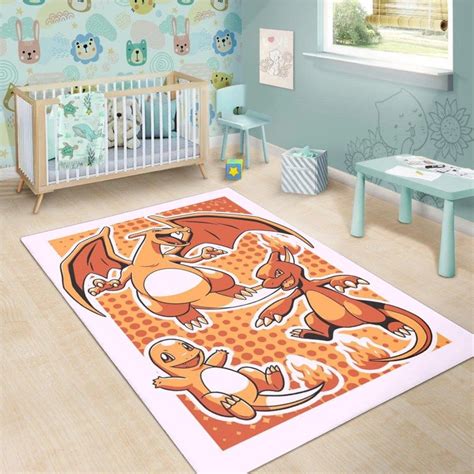 Charmander Charmeleon Charizard Evolution Pokemon Rug Home Decor In