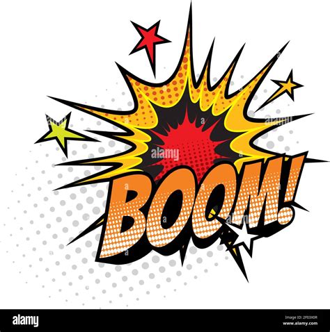 Boom Sound Blast Comic Book Cartoon Bubble Chat Icon Vector Boom