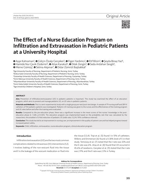 PDF The Effect Of A Nurse Education Program On Infiltration And