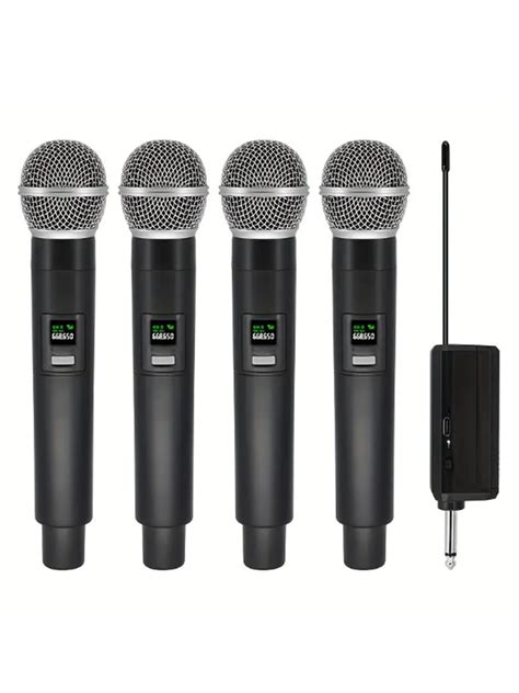 BOMGE 4 Pack Rechargeable UHF Microphone Home Karaoke Microphone