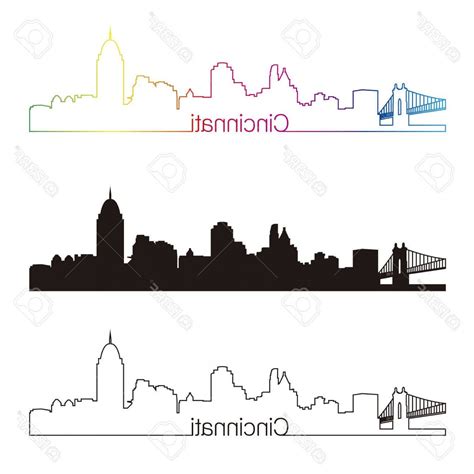 Cincinnati Skyline Outline Vector at Vectorified.com | Collection of Cincinnati Skyline Outline ...