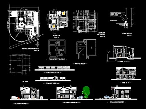 Vivienda Unifamiliar En Dwg Mb Librer A Cad