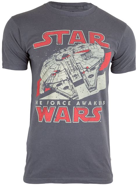 Fifth Sun Star Wars Mens The Force Awakens Millennium Falcon Vintage