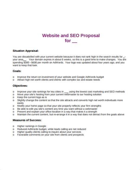 Seo Proposal Examples Format Pdf Tips