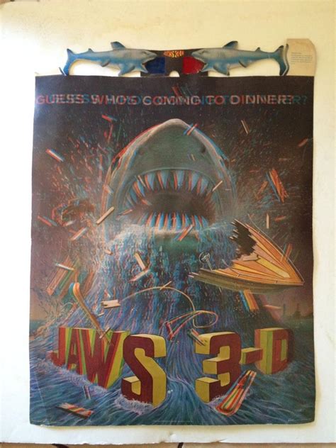 Jaws 3D Poster w/Glasses Still Attached Rare 1983 Hallmark | #1813766618