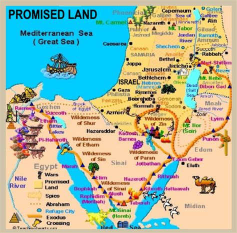 Biblical Map Of The Promised Land