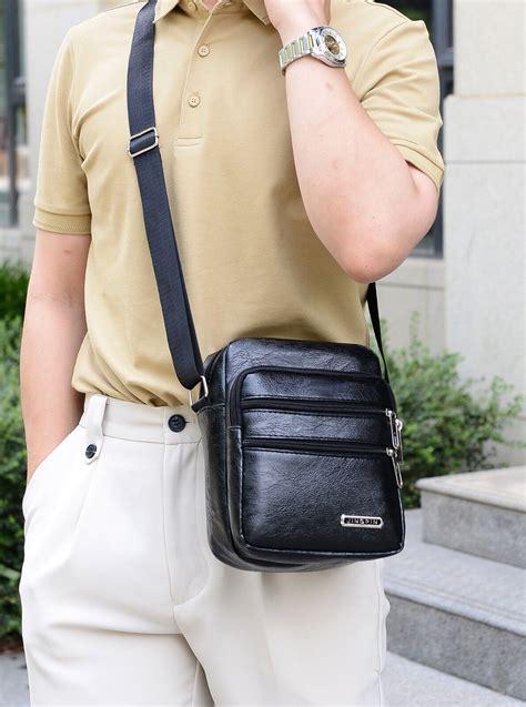 Men Small Laptop Messenger Bags Mens Leather Shoulder Bag Crossbody