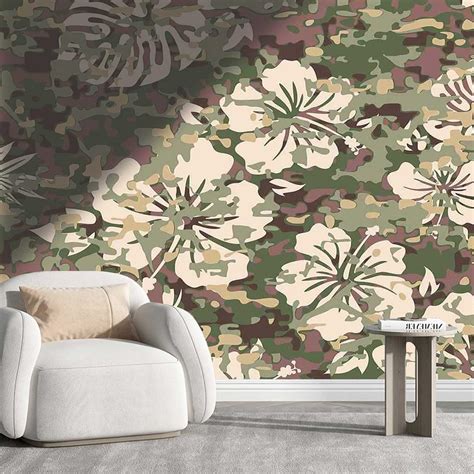 Yanfenqi Boho Wallpaper Stick And Peel Camo Beadboard Wallpaper