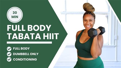 30 Minute HIIT Tabata Workout With Weights Warm Up Cooldown