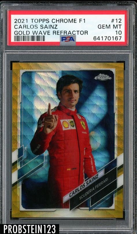 Carlos Sainz Topps Chrome Formula Gold Wave Refractor