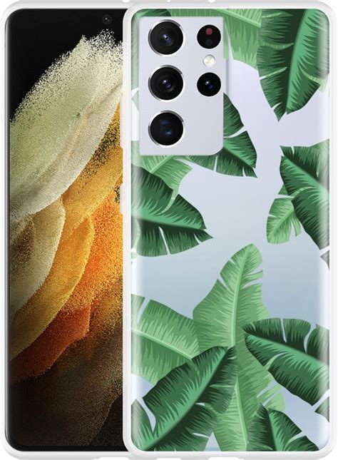 Hoesje Geschikt Voor Samsung Galaxy S21 Ultra Palm Leaves Bol