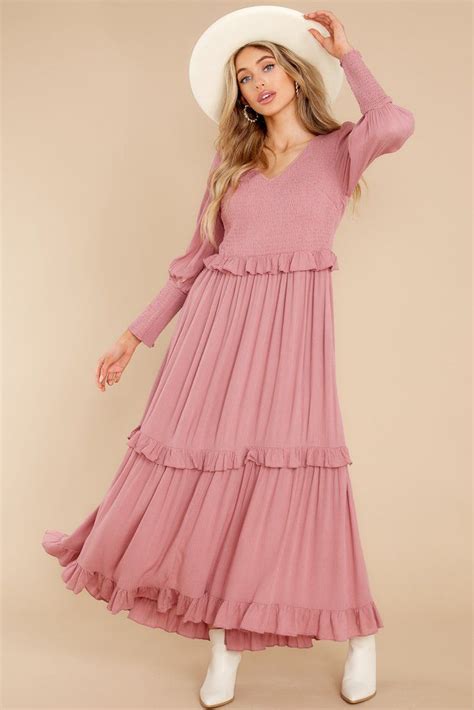 Dusty Rose Maxi Dress Casual Dresses Images 2022