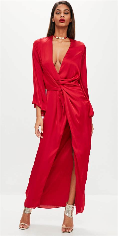 Cherry Red Wrap Dresses Howtowear Fashion