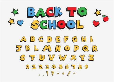 Premium Vector | Abc alphabet set back to school playful style cute ...