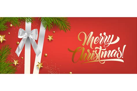 Merry Christmas Bright Red Leaflet Desig Graphic By Pchvector