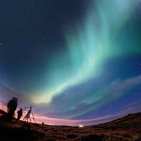 夜空北极光图片 夜空中的北极光素材 高清图片 摄影照片 寻图免费打包下载