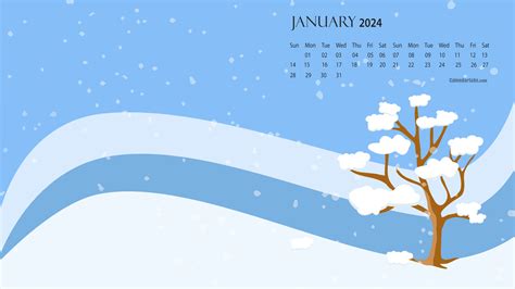 Winter Calendar Wallpaper 2024 Carla Cosette