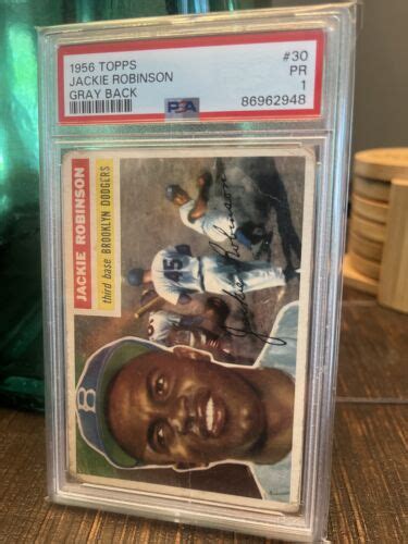 Topps Jackie Robinson Gray Back Baseball Card Psa Pr Ebay