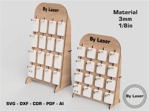 Earring Display Stand Laser Cut File Two Different Size Etsy