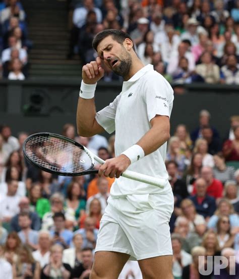 Photo Novak Djokovic Vs Jannik Sinner In Mens Semifinals At Wimbledon