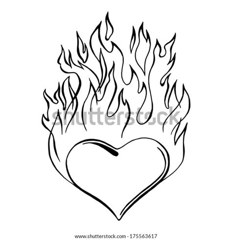 Hand Drawn Vector Sketch Illustration Flaming Stock Vector Royalty