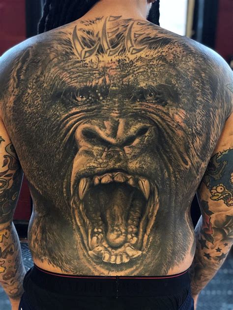 Angry Silverback Gorilla Tattoo