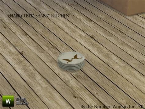 The Sims Resource Shabby Bargain Shabby Chic Kitchen Plate Stack