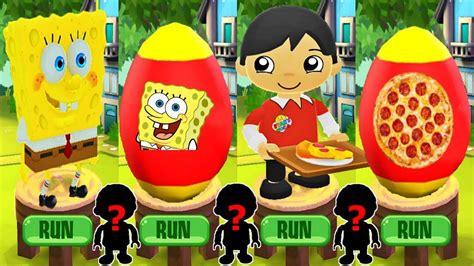 Tag With Ryan Spongebob Squarepants Vs Lunchtime Ryan Pizza Mystery Egg