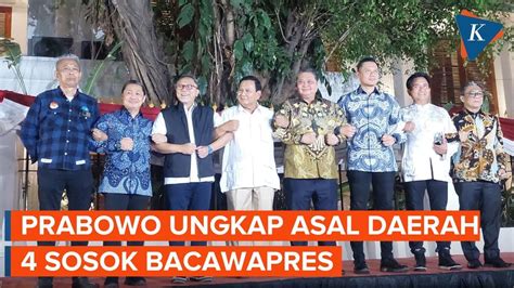 Prabowo Ungkap Cawapres Mengerucut Ke Nama Siapa Saja Youtube