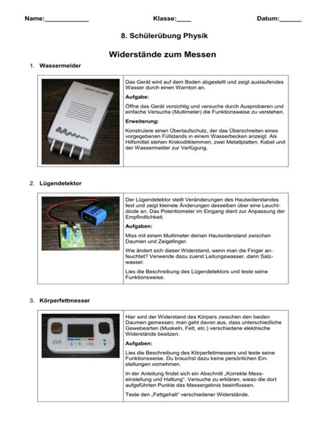 Widerst Nde Zum Messen Lehrstuhl F R Didaktik Der Physik