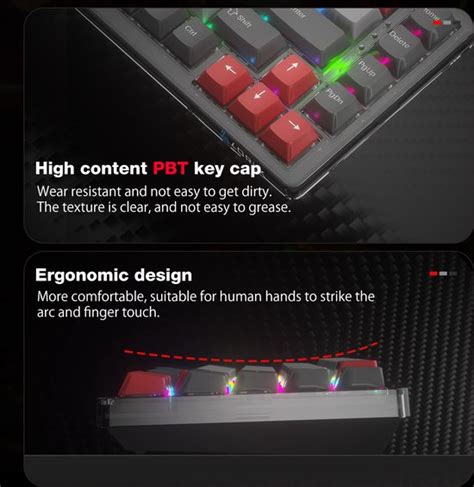 LORiiK Mechanisch Toetsenbord 68 Toetsen RGB Gaming Toetsenbord Hot Swappable PBT Bol