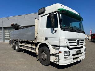 Mercedes Benz Actros 2544 L6x2 Pritsche Heckkran Hiab XS 166 Flatbed