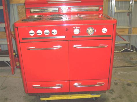 Blood Red Electric Stove Retro Kitchen Oven Burner Stoves Range