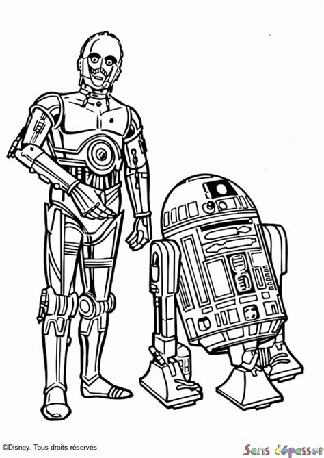 Coloriage C3PO et R2D2 Sans Dépasser