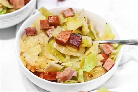 Cabbage And Ham In Crockpot Dutch Oven Air Fryer Or On Stove